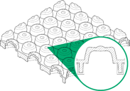 780 AllSport P.A.D. honeycomb shock pad structure with dome construction for synthetic turf underlayment